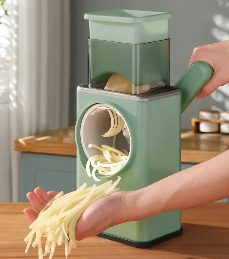 Ralador Rotativo Multifuncional 3-em-1 Queijo Legumes Seguro Rápido Cozinha