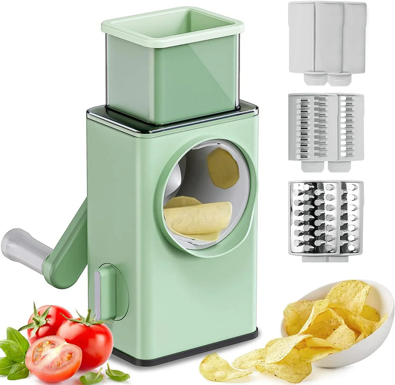 Ralador Rotativo Multifuncional 3-em-1 Queijo Legumes Seguro Rápido Cozinha